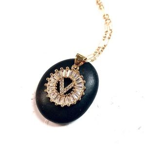 Initial V Necklace, Letter V, Personalized V, Boho